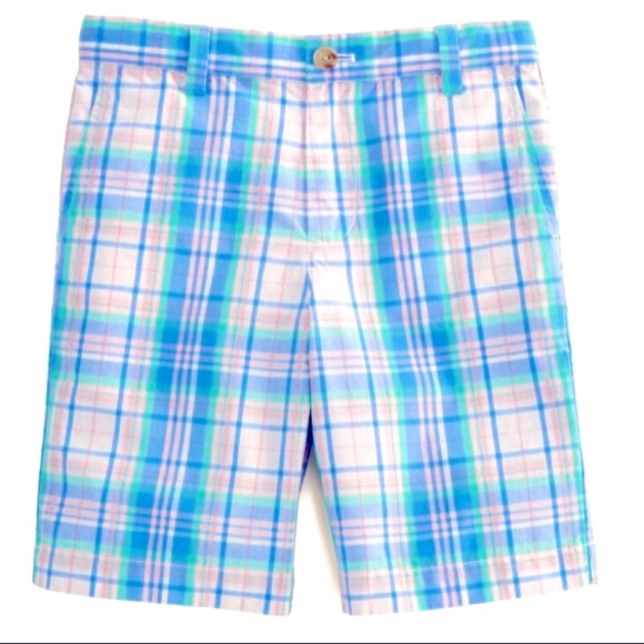 Vineyard Vines plaid breaker shorts Pastel plaid cotton poplin size 18 worn once - Picture 1 of 13